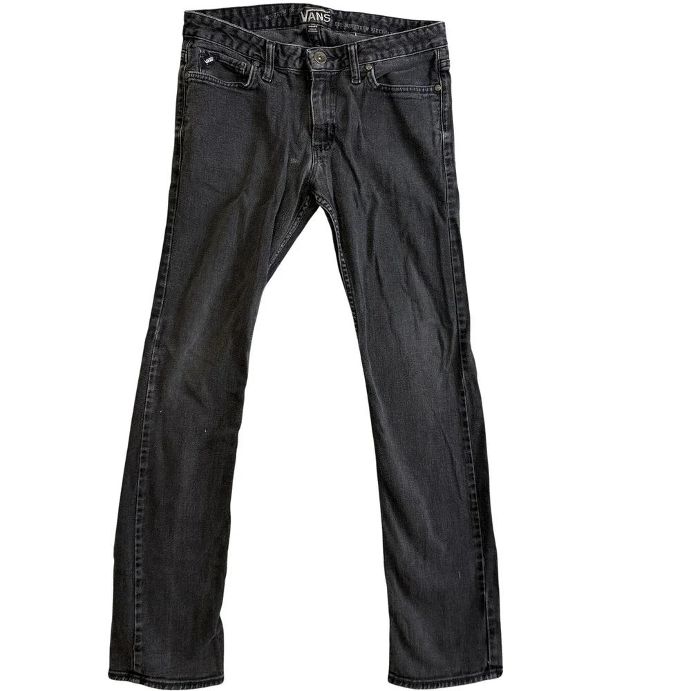 Vans Jeans Mens 30x32 Black Charcoal Wash Slim Skinny Stretch Denim VN-ONEKBLK